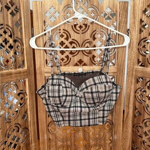 Top and bottom plaid set.